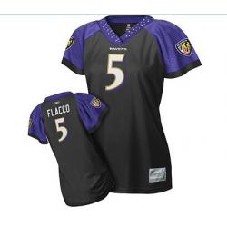 [Field Flirt Fashion I] FLACCO Baltimore #5 Womens Football Jersey - Joe Flacco Womens Football Jersey (Black)_Free Shipping