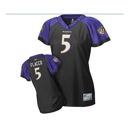 [Field Flirt Fashion I] FLACCO Baltimore #5 Womens Football Jersey - Joe Flacco Womens Football Jersey (Black)_Free Shipping