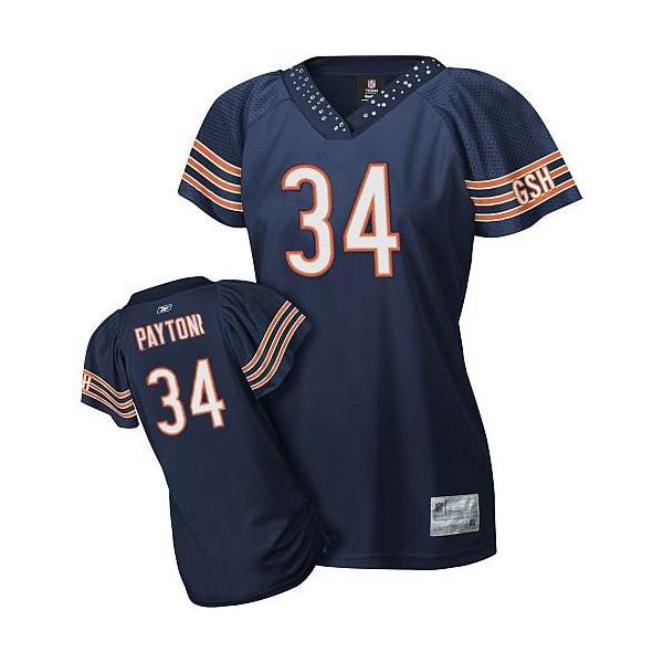 [Field Flirt Fashion I] PAYTON Chicago #34 Womens Football Jersey - Walter Payton Womens Football Jersey (Blue)_Free Shipping