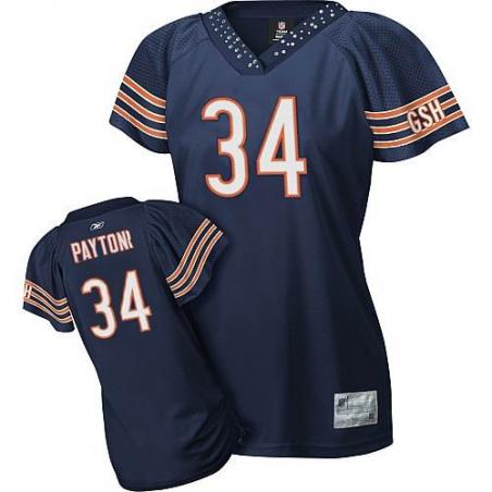 [Field Flirt Fashion I] PAYTON Chicago #34 Womens Football Jersey - Walter Payton Womens Football Jersey (Blue)_Free Shipping