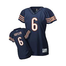 [Field Flirt Fashion I] CUTLER Chicago #6 Womens Football Jersey - Jay Cutler Womens Football Jersey (Blue)_Free Shipping