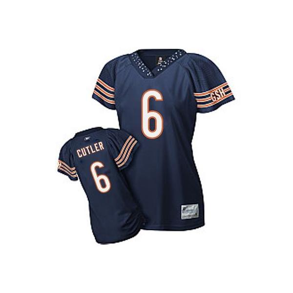 [Field Flirt Fashion I] CUTLER Chicago #6 Womens Football Jersey - Jay Cutler Womens Football Jersey (Blue)_Free Shipping