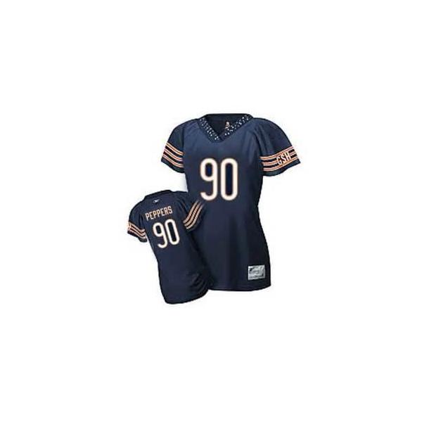 [Field Flirt Fashion I] PEPPERS Chicago #90 Womens Football Jersey - Julius Peppers Womens Football Jersey (Blue)_Free Shipping