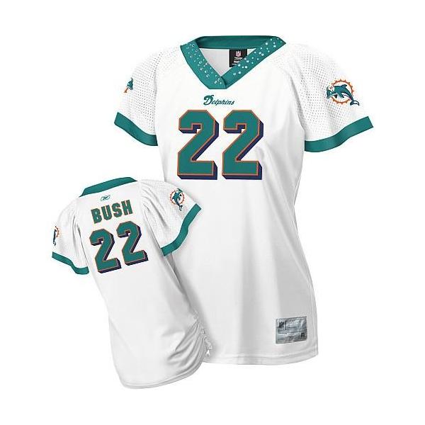 [Field Flirt Fashion I] BUSH Miami #22 Womens Football Jersey - Reggie Bush Womens Football Jersey (White)_Free Shipping