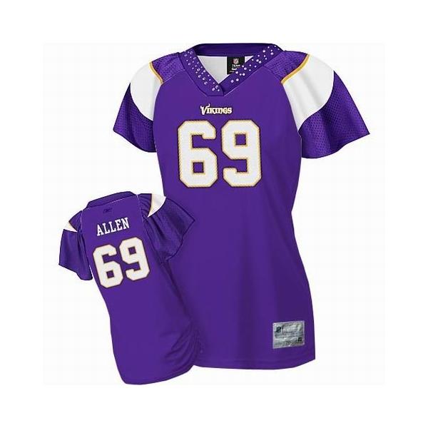 [Field Flirt Fashion I] ALLEN Minnesota #69 Womens Football Jersey - Jared Allen Womens Football Jersey (Purple)_Free Shipping