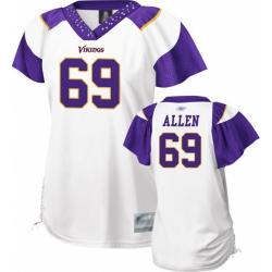 [Field Flirt Fashion I] ALLEN Minnesota #69 Womens Football Jersey - Jared Allen Womens Football Jersey (White)_Free Shipping