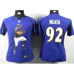 [Portrait Fashion] NGATA Baltimore #92 Womens Football Jersey - Haloti Ngata Womens Football Jersey (Purple)_Free Shipping