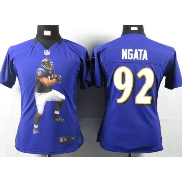 [Portrait Fashion] NGATA Baltimore #92 Womens Football Jersey - Haloti Ngata Womens Football Jersey (Purple)_Free Shipping