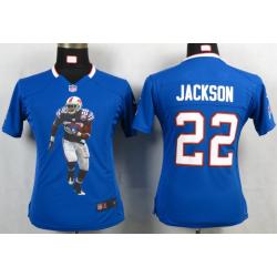 [Portrait Fashion] JACKSON Buffalo #22 Womens Football Jersey - Fred Jackson Womens Football Jersey (Blue)_Free Shipping