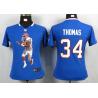 [Portrait Fashion] THOMAS Buffalo #34 Womens Football Jersey - Thurman Thomas Womens Football Jersey (Blue)_Free Shipping