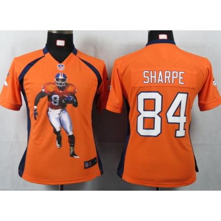 [Portrait Fashion] SHARPE Denver #84 Womens Football Jersey - Shannon Sharpe Womens Football Jersey (Orange)_Free Shipping