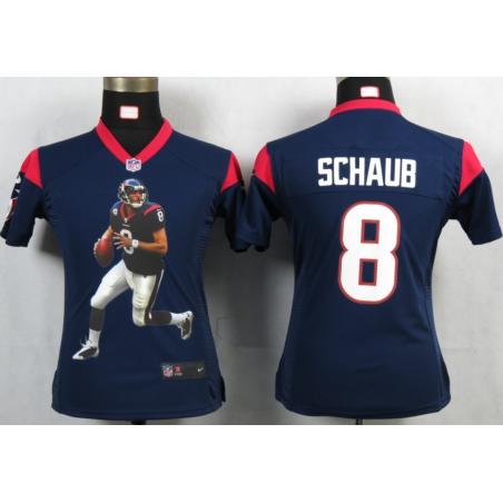 [Portrait Fashion] SCHAUB Houston #8 Womens Football Jersey - Matt Schaub Womens Football Jersey (Blue)_Free Shipping