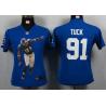 [Portrait Fashion] TUCK NY-Giant #91 Womens Football Jersey - Justin Tuck Womens Football Jersey (Blue)_Free Shipping