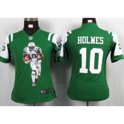 [Portrait Fashion] HOLMES NY-Jet #10 Womens Football Jersey - Santonio Holmes Womens Football Jersey (Green)_Free Shipping