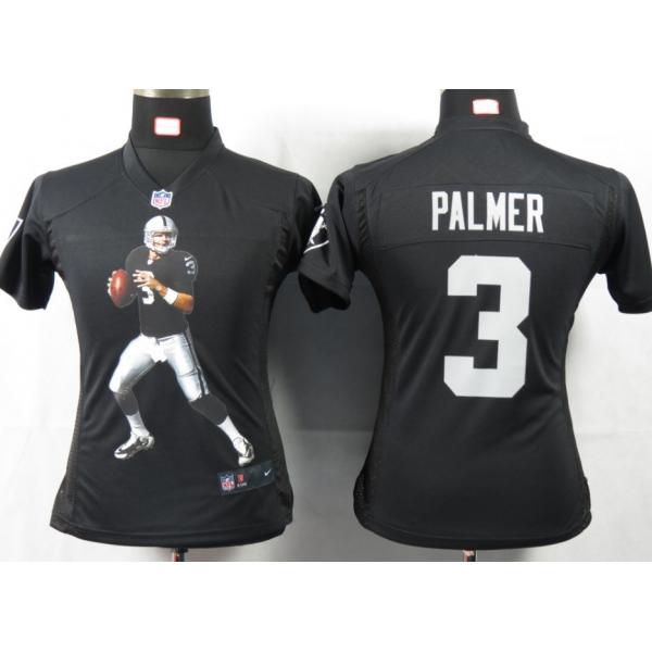 [Portrait Fashion] PALMER Oakland #3 Womens Football Jersey - Carson Palmer Womens Football Jersey (Black)_Free Shipping