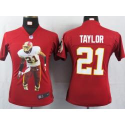 [Portrait Fashion] TAYLOR Washington #21 Womens Football Jersey - Sean Taylor Womens Football Jersey (Red)_Free Shipping