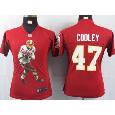 [Portrait Fashion] COOLEY Washington #47 Womens Football Jersey - Chris Cooley Womens Football Jersey (Red)_Free Shipping