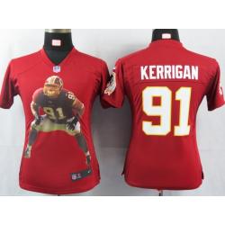 [Portrait Fashion] KERRIGAN Washington #91 Womens Football Jersey - Ryan Kerrigan Womens Football Jersey (Red)_Free Shipping