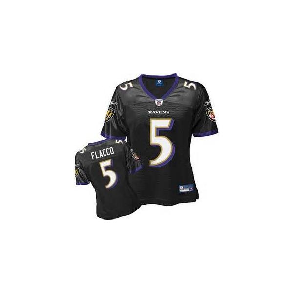 [Rbk Team Jersey] FLACCO Baltimore #5 Womens Football Jersey - Joe Flacco Womens Football Jersey (Black)_Free Shipping