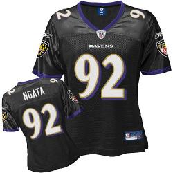 [Rbk Team Jersey] NGATA Baltimore #92 Womens Football Jersey - Haloti Ngata Womens Football Jersey (Black)_Free Shipping