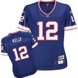 [Rbk Team Jersey] KELLY Buffalo #12 Womens Football Jersey - Jim Kelly Womens Football Jersey (Blue)_Free Shipping