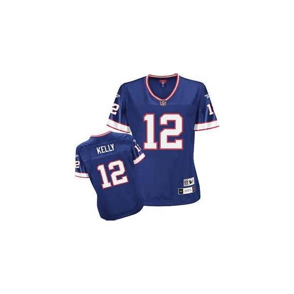 [Rbk Team Jersey] KELLY Buffalo #12 Womens Football Jersey - Jim Kelly Womens Football Jersey (Blue)_Free Shipping