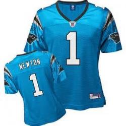 [Rbk Team Jersey] NEWTON Carolina #1 Womens Football Jersey - Cam Newton Womens Football Jersey (Blue)_Free Shipping