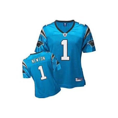 [Rbk Team Jersey] NEWTON Carolina #1 Womens Football Jersey - Cam Newton Womens Football Jersey (Blue)_Free Shipping