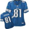 [Rbk Team Jersey] JOHNSON Detroit #81 Womens Football Jersey - Calvin Johnson Womens Football Jersey (Blue)_Free Shipping