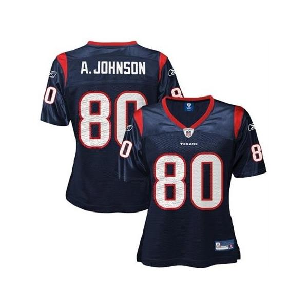 [Rbk Team Jersey] JOHNSON Houston #80 Womens Football Jersey - A.Johnson Womens Football Jersey (Blue)_Free Shipping