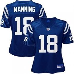 [Rbk Team Jersey] MANNING Indianapolis #18 Womens Football Jersey - Peyton Manning Womens Football Jersey (Blue)_Free Shipping