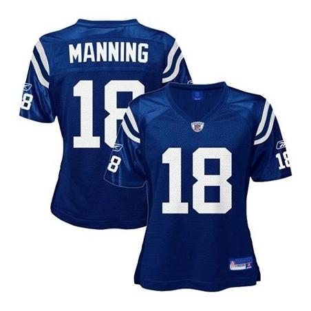 [Rbk Team Jersey] MANNING Indianapolis #18 Womens Football Jersey - Peyton Manning Womens Football Jersey (Blue)_Free Shipping