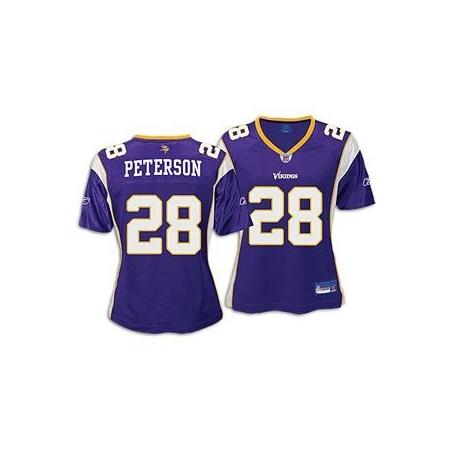 [Rbk Team Jersey] PETERSON Minnesota #28 Womens Football Jersey - Adrian Peterson Womens Football Jersey (Purple)_Free Shipping