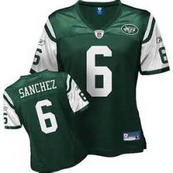 [Rbk Team Jersey] SANCHEZ NY-Jet #6 Womens Football Jersey - Mark Sanchez Womens Football Jersey (Green)_Free Shipping