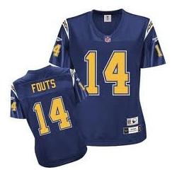 [Rbk Team Jersey] FOUTS San Diego #14 Womens Football Jersey - Dan Fouts Womens Football Jersey (Navy Blue)_Free Shipping