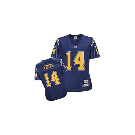 [Rbk Team Jersey] FOUTS San Diego #14 Womens Football Jersey - Dan Fouts Womens Football Jersey (Navy Blue)_Free Shipping