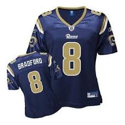 [Rbk Team Jersey] BRADFORD St Louis #8 Womens Football Jersey - Sam Bradford Womens Football Jersey (Blue)_Free Shipping