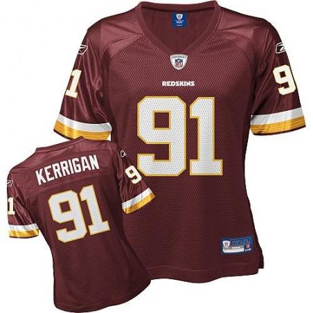 [Rbk Team Jersey] KERRIGAN Washington #91 Womens Football Jersey - Ryan Kerrigan Womens Football Jersey (Red)_Free Shipping