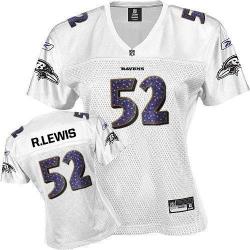 [Sweetheart] LEWIS Baltimore #52 Womens Football Jersey - Ray Lewis Womens Football Jersey (White)_Free Shipping