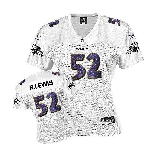 [Sweetheart] LEWIS Baltimore #52 Womens Football Jersey - Ray Lewis Womens Football Jersey (White)_Free Shipping