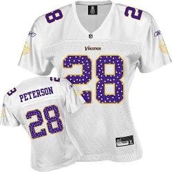 [Sweetheart] PETERSON Minnesota #28 Womens Football Jersey - Adrian Peterson Womens Football Jersey (White)_Free Shipping