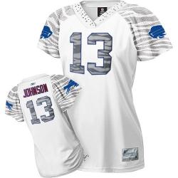 [Zebra Field Flirt] JOHNSON Buffalo #13 Womens Football Jersey - Steve Johnson Womens Football Jersey (White)_Free Shipping