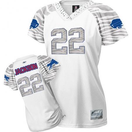 [Zebra Field Flirt] JACKSON Buffalo #22 Womens Football Jersey - Fred Jackson Womens Football Jersey (White)_Free Shipping