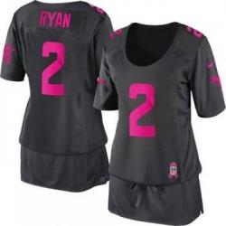 [BCA DRESS] RYAN Atlanta #2 Womens Football Jersey - Matt Ryan Womens Football Jersey (Grey)_Free Shipping