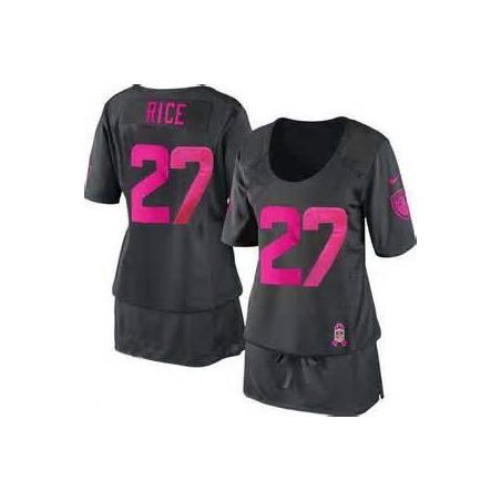 [BCA DRESS] RICE Baltimore #27 Womens Football Jersey - Ray Rice Womens Football Jersey (Grey)_Free Shipping