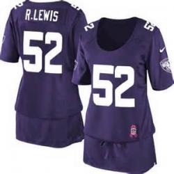 [BCA DRESS] LEWIS Baltimore #52 Womens Football Jersey - Ray Lewis Womens Football Jersey (Purple)_Free Shipping