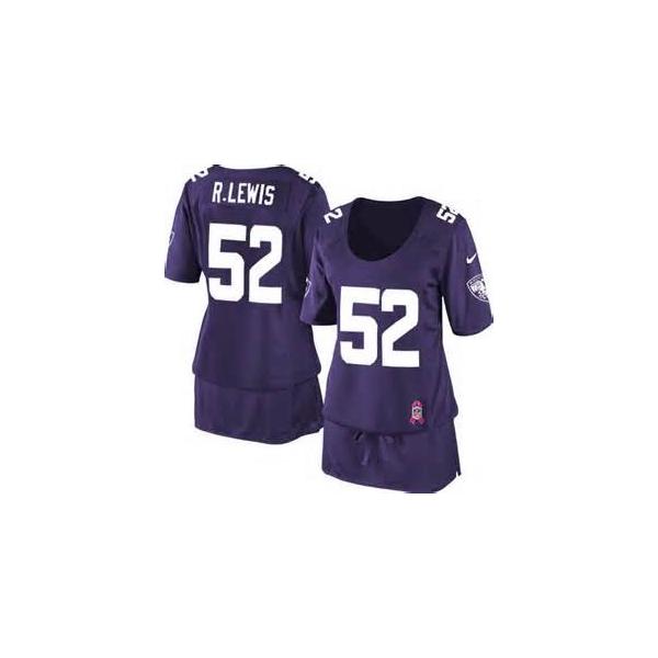 [BCA DRESS] LEWIS Baltimore #52 Womens Football Jersey - Ray Lewis Womens Football Jersey (Purple)_Free Shipping