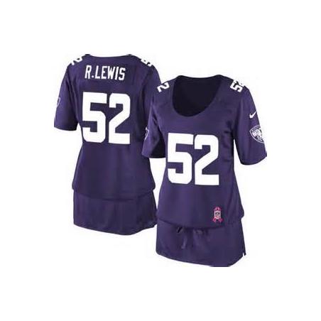 [BCA DRESS] LEWIS Baltimore #52 Womens Football Jersey - Ray Lewis Womens Football Jersey (Purple)_Free Shipping