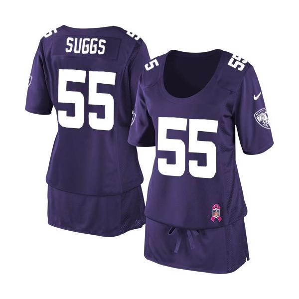 [BCA DRESS] SUGGS Baltimore #55 Womens Football Jersey - Terrell Suggs Womens Football Jersey (Purple)_Free Shipping