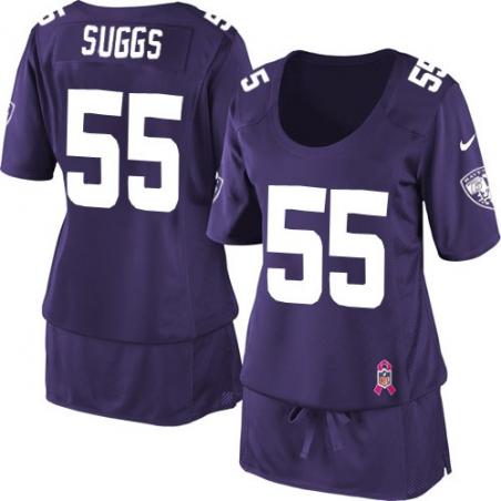 [BCA DRESS] SUGGS Baltimore #55 Womens Football Jersey - Terrell Suggs Womens Football Jersey (Purple)_Free Shipping